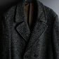 "Vintage houndstooth oversized tweed chester coat"