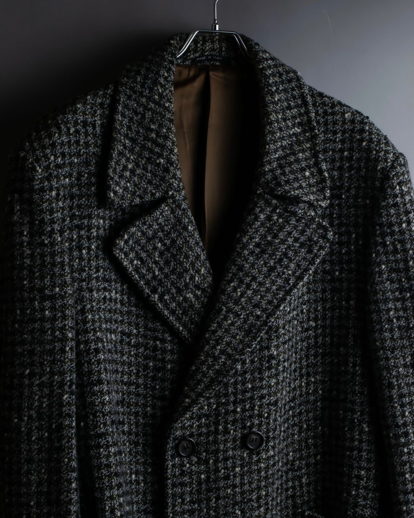 "Vintage houndstooth oversized tweed chester coat"