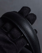 "YVES SAINT LAURENT" Hand stitched design trapezoid leather bag