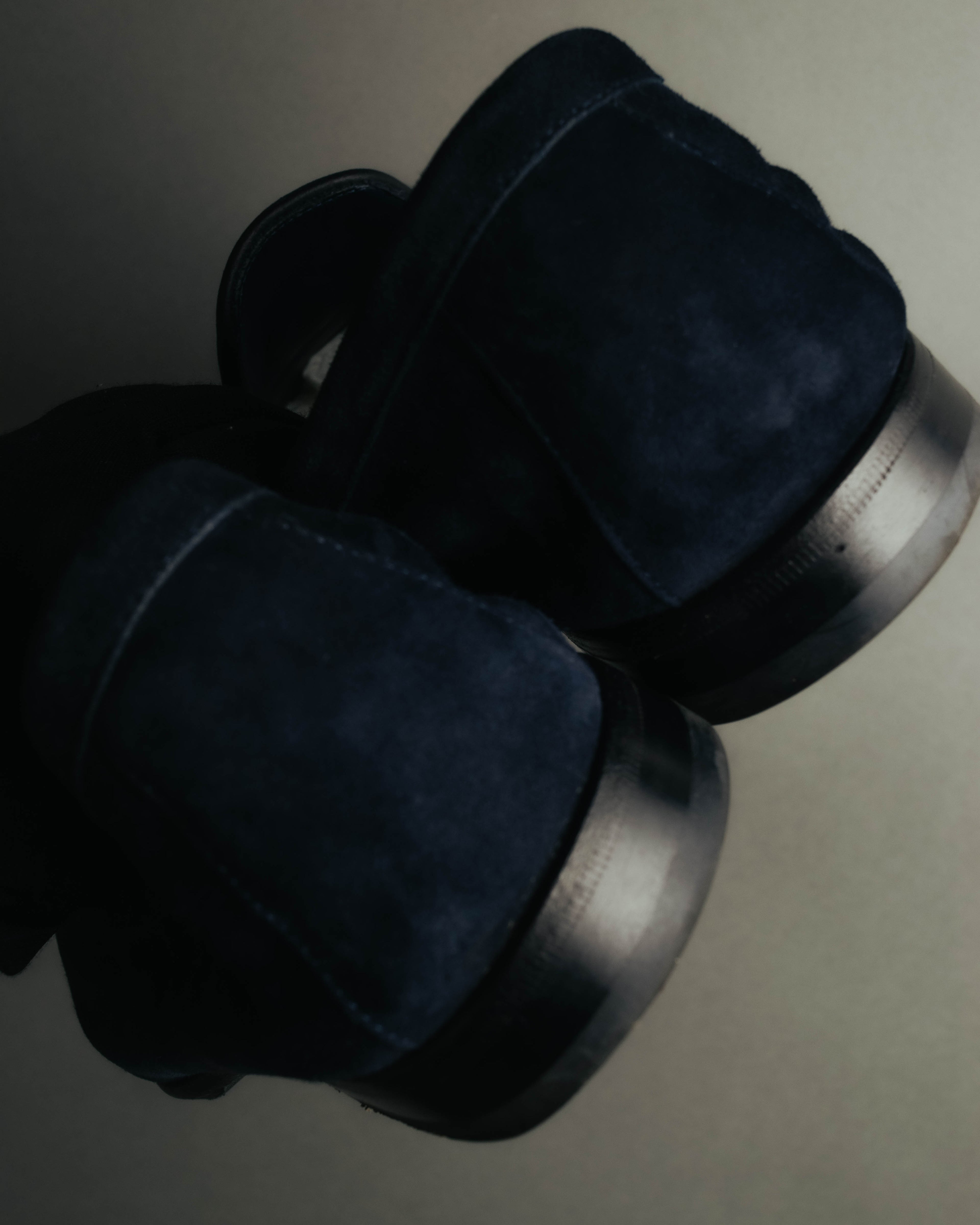 "Santoni" 2010's-2020's Elegant navy suede tassel loafers