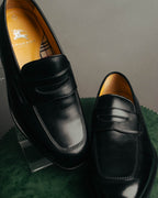 "BURBERRY LONDON" 00's Glossy black leather penny loafers