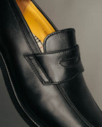 "BURBERRY LONDON" 00's Glossy black leather penny loafers