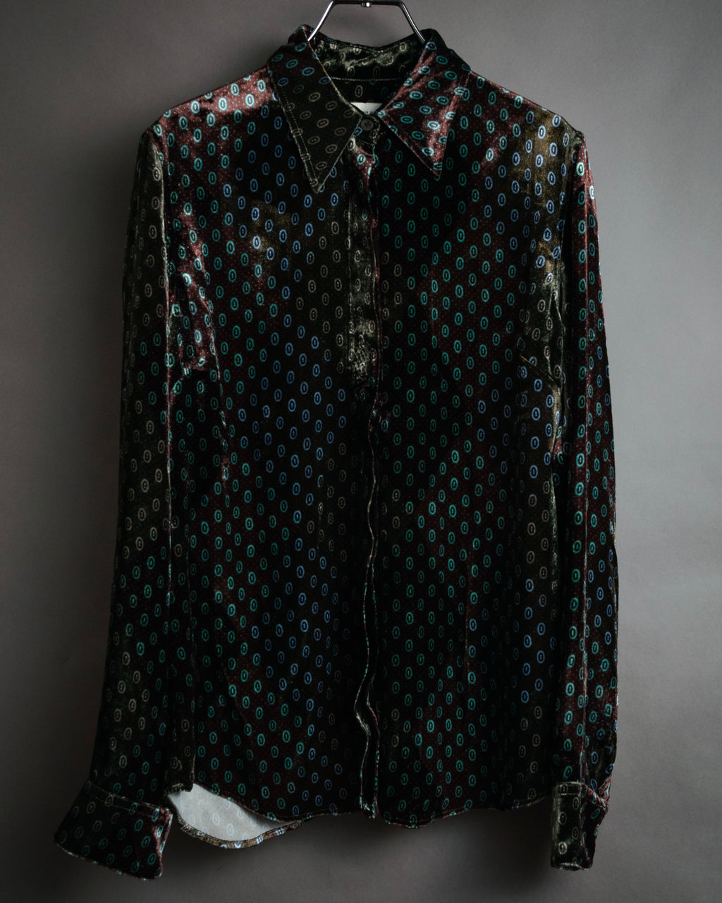 “DRIES VAN NOTEN” 2010’s Circle motif velvet shirt