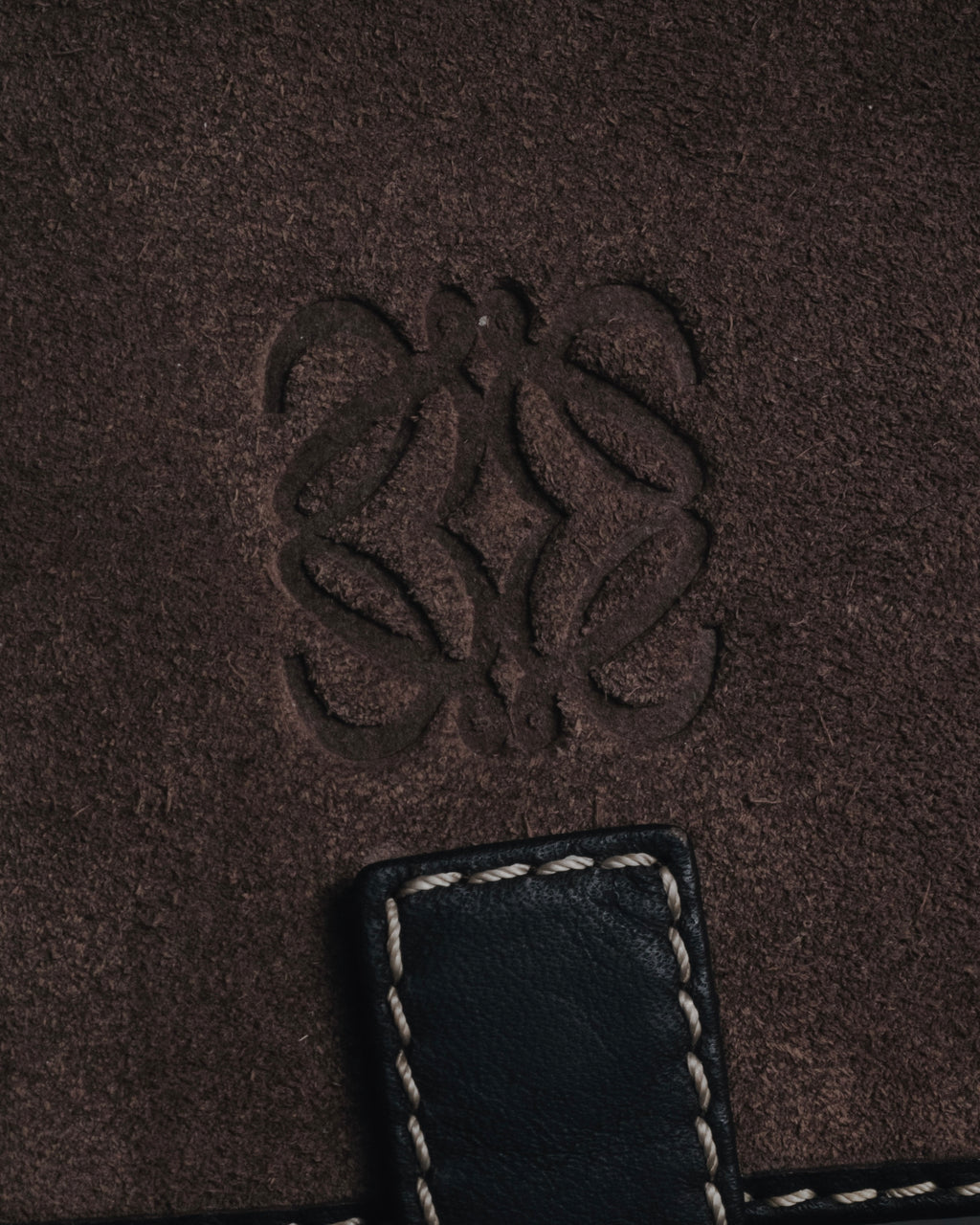 "LOEWE" Anagram-embossed suede bi-fold wallet