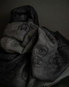 "CHANEL" Logo engraved design cashmere super large stole