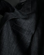 "YVES SAINT LAURENT" 70’s-80’s structured herringbone tweed tailored jacket