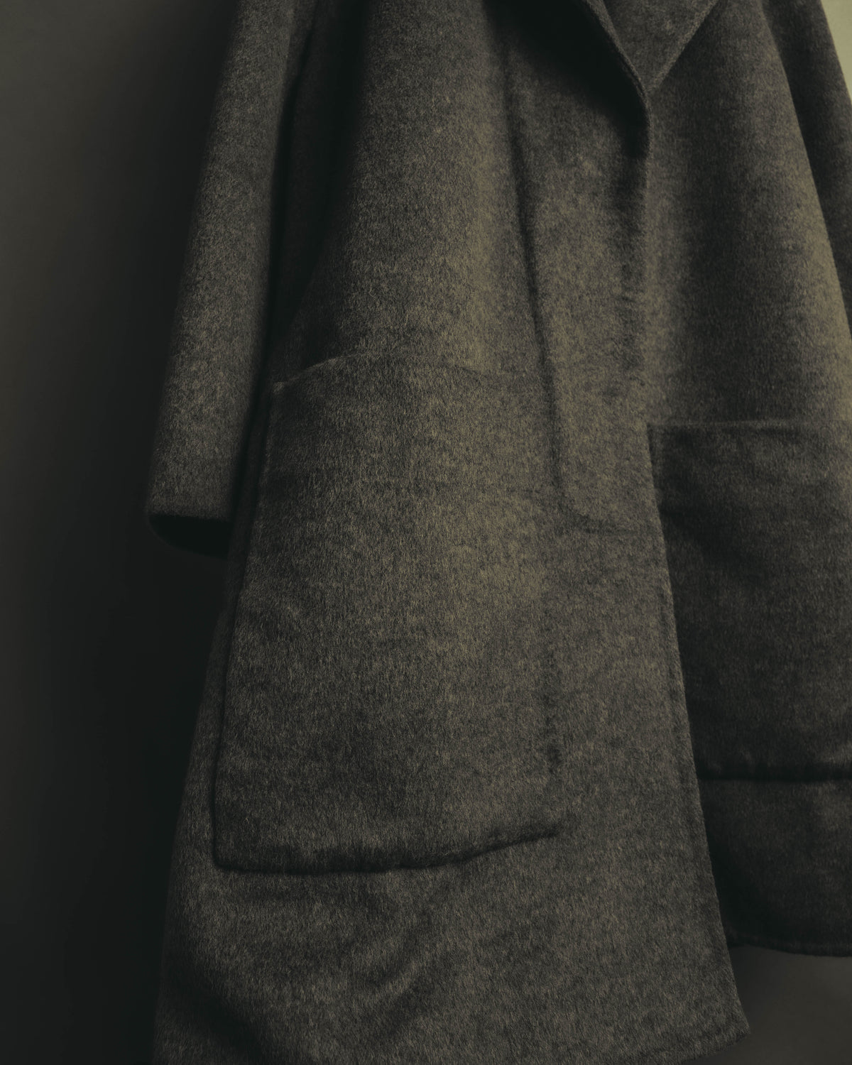 “BALENCIAGA” 00’s-10’s Wool angora wide-lapel coat