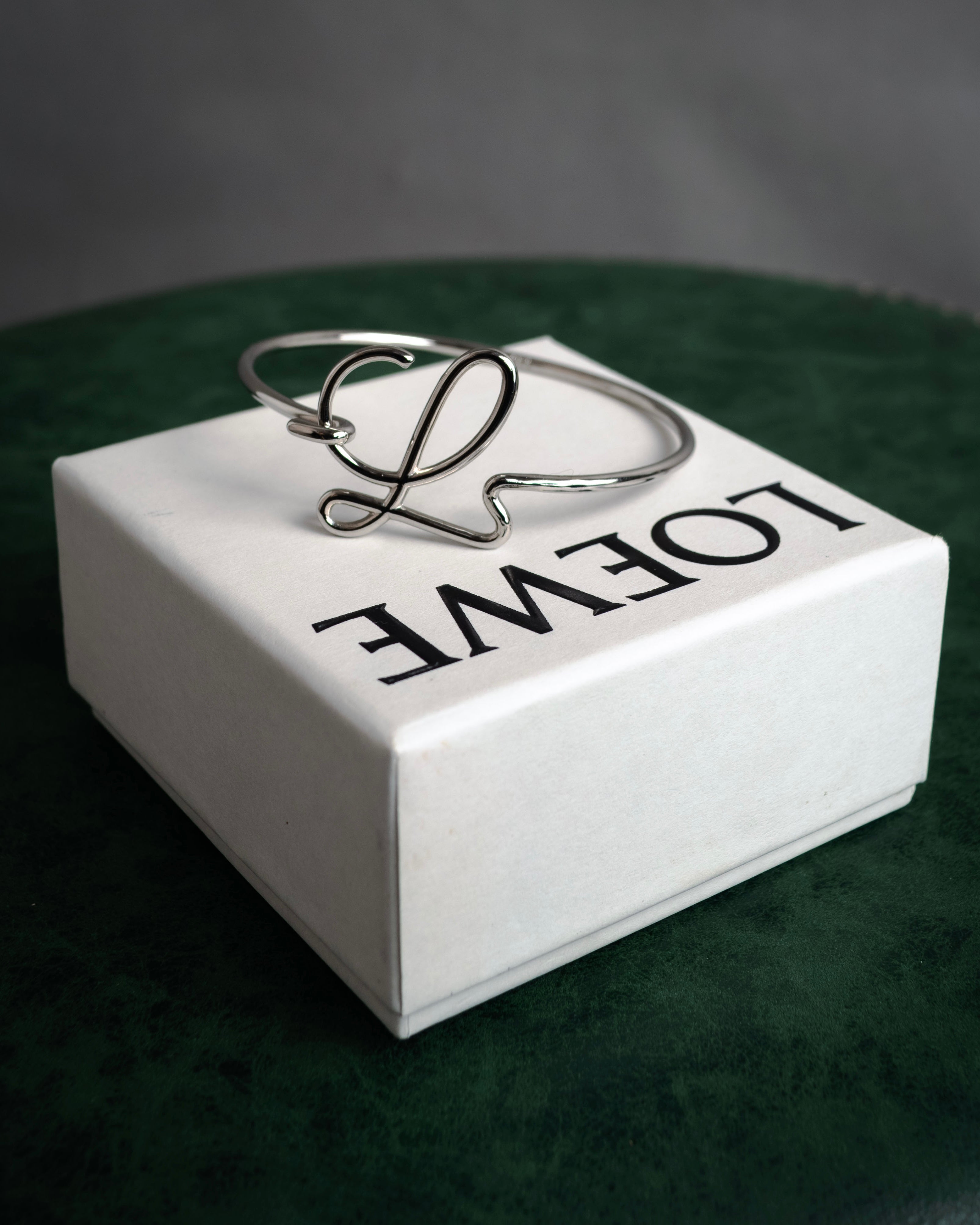 “LOEWE” 2000-2010 Script logo open cuff bracelet