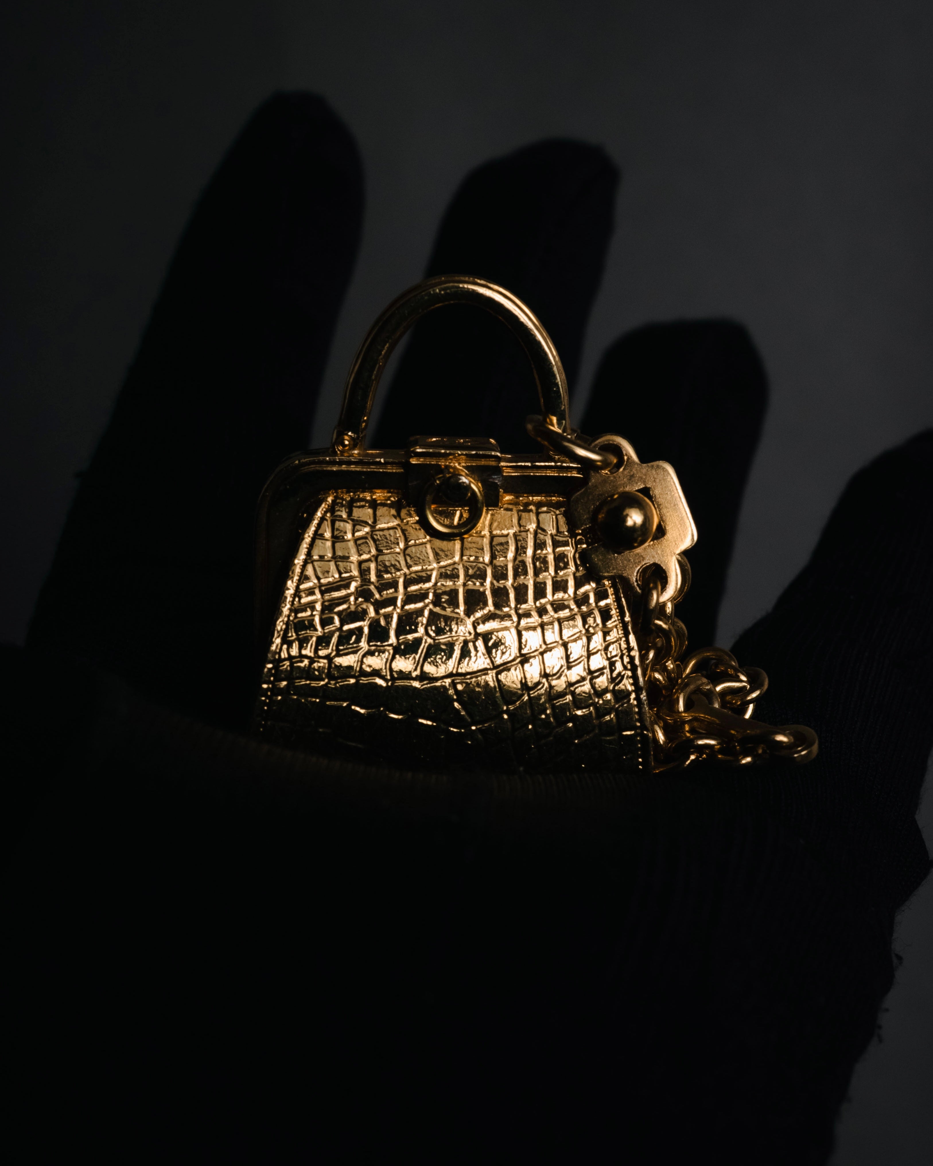 "Christian Dior" 80’s-90’s Miniature handbag motif gold charm