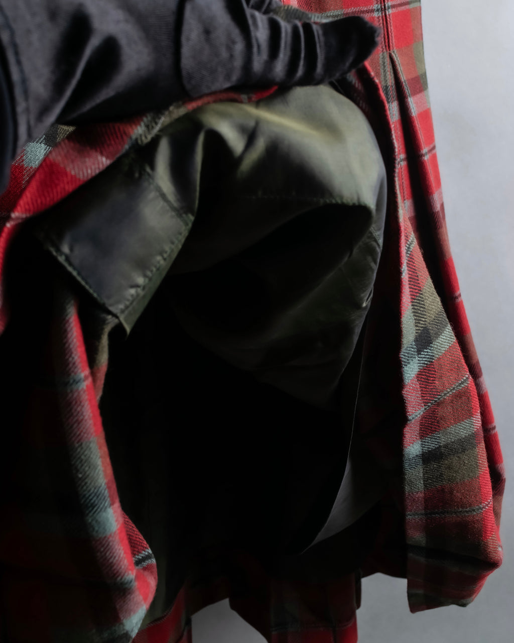 Vintage tartan check pleated skirt