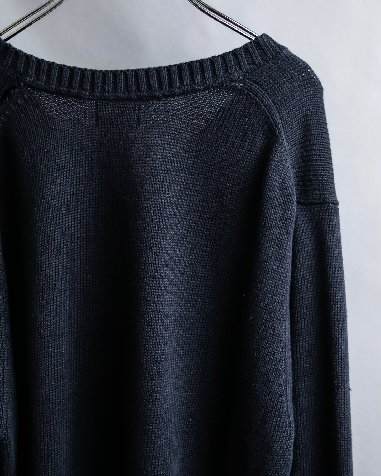 "L.L. BEAN" Oversized V-neck cable knit pullover