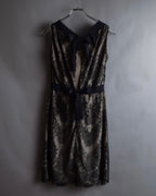 "VALENTINO" Lace layered ribbon design sleeveless dress