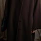 "BURBERRYS" Fly front deep brown soutien collar super long coat