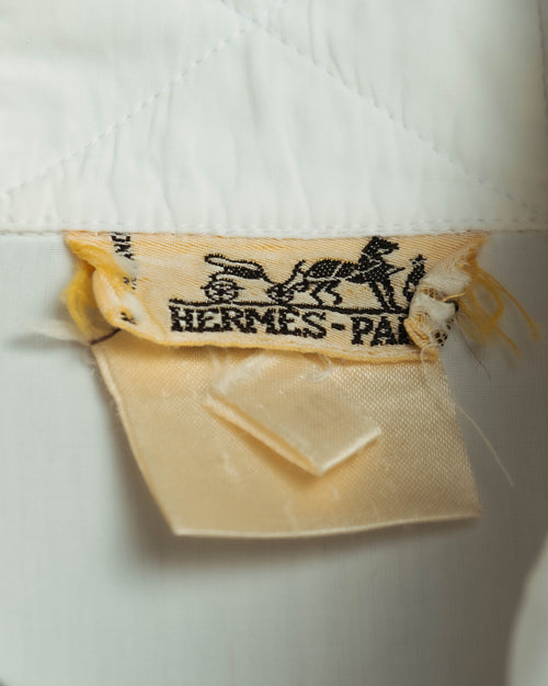 "Hermès" 70's-80's Elegant scarf collar shirt