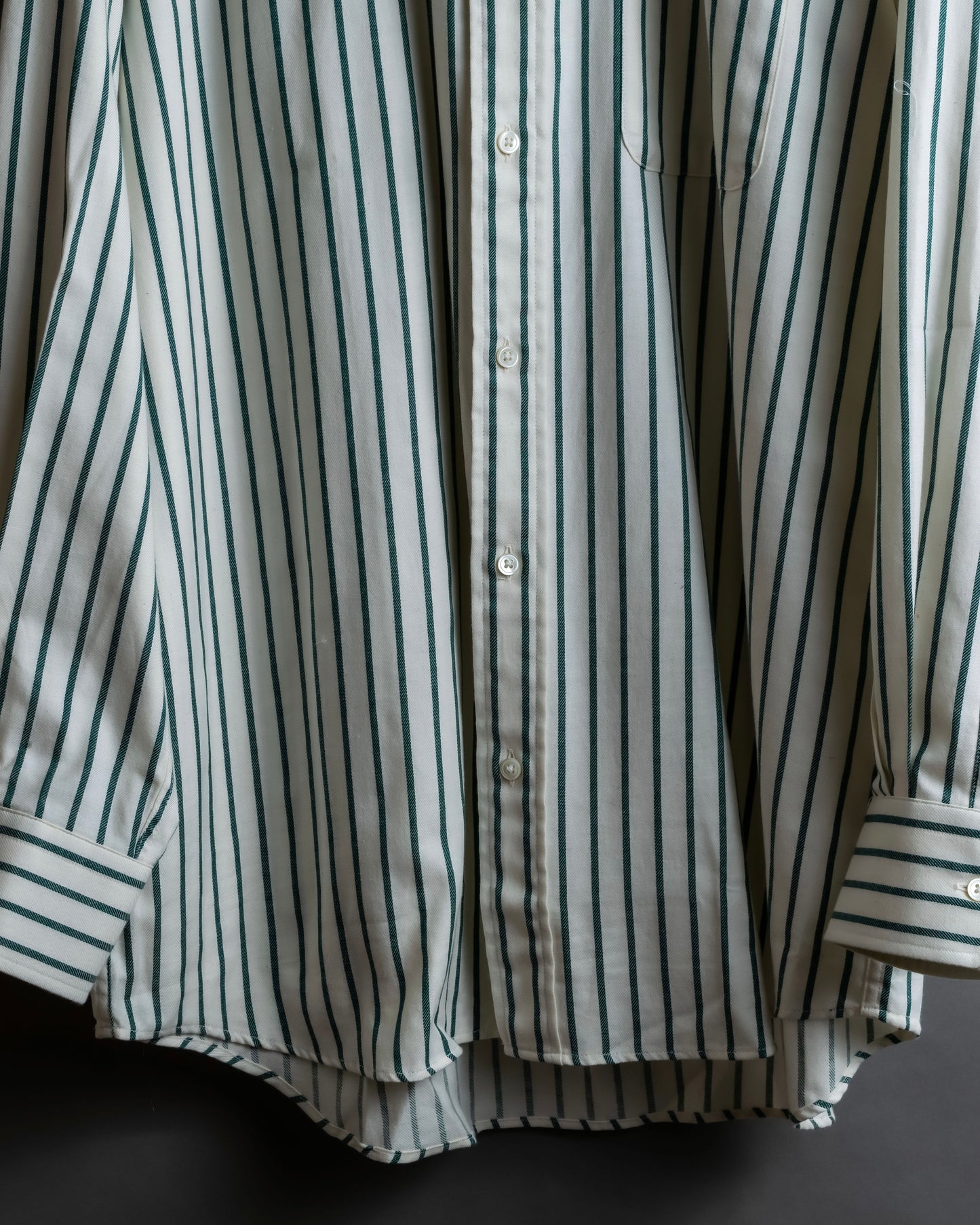 "BURBERRYS" Green stripe pattern oversized shirt