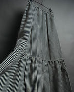 -SPECIAL- “Christian Dior” 2021 cruise striped linen silk tiered skirt