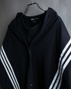 "Y-3" Asymmetrical three-stripes wrap dress