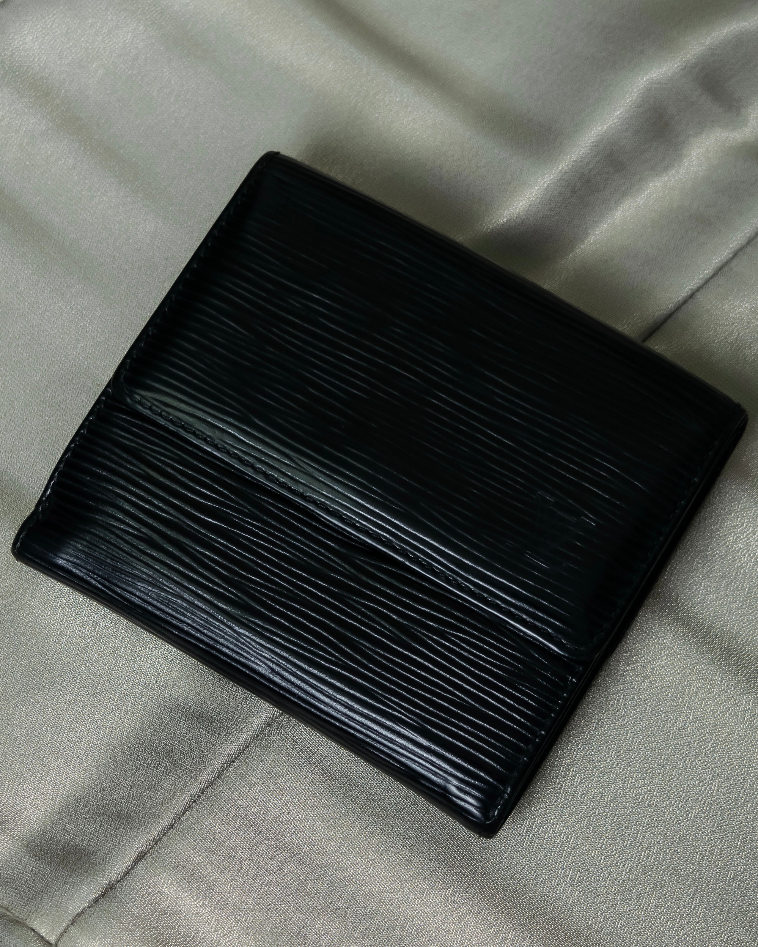 "Louis Vuitton" Horizontal Stripe Compact Leather Wallet