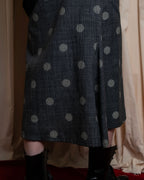 "YOHJI YAMAMOTO +NOIR" Large polka dot pattern flared skirt