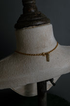 "BALENCIAGA" Red cabochon symmetrical design necklace