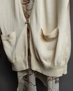 "HERMES" Gaultier period scarf docking design silk cardigan