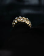 “Dior” mesh designed gold ring with crystal