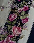 "YVES SAINT LAURENT" Peony small flower bouquet pattern silk scarf