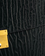"Valextra" 80's-90's embossed leather document portfolio clutch