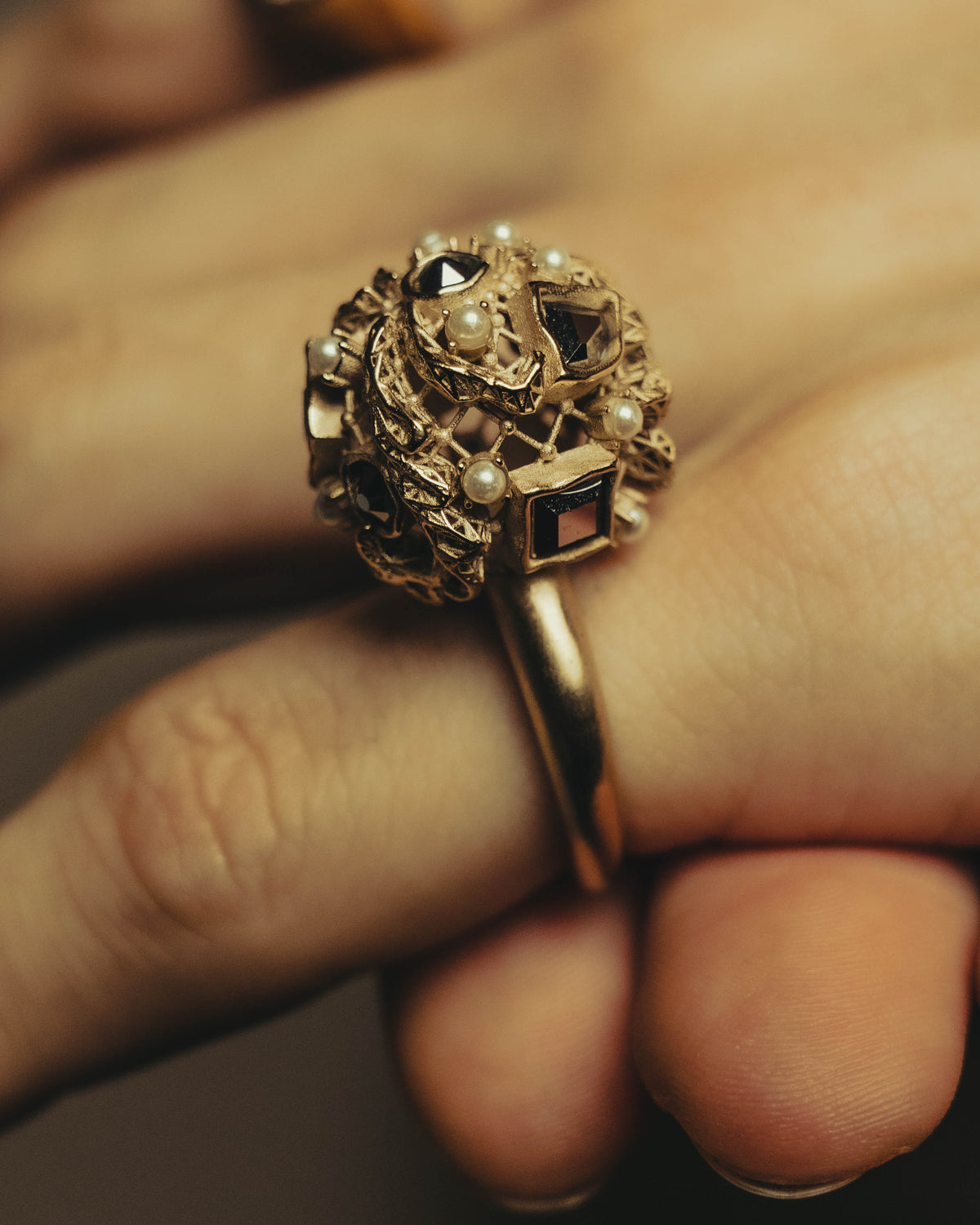 -SPECIAL- "Christian Dior" 10's-20's Sculptural clustered costume ring