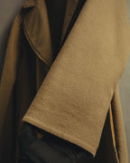 “GUCCI” 00’s-10’s Cashmere-blend leather-trimmed belted long coat
