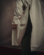 -SPECIAL- “LOEWE” 2010’s striped ribbon sleeve long gown coat