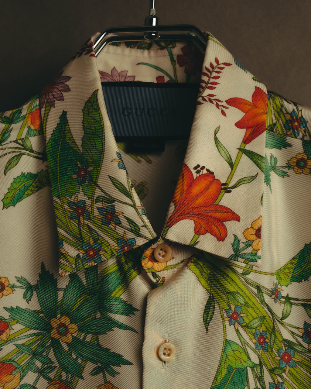 -SPECIAL- “GUCCI” 2015-2022 Botanical printed silk shirt