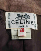 "CELINE" Horse tack motif metal fittings design suede vest