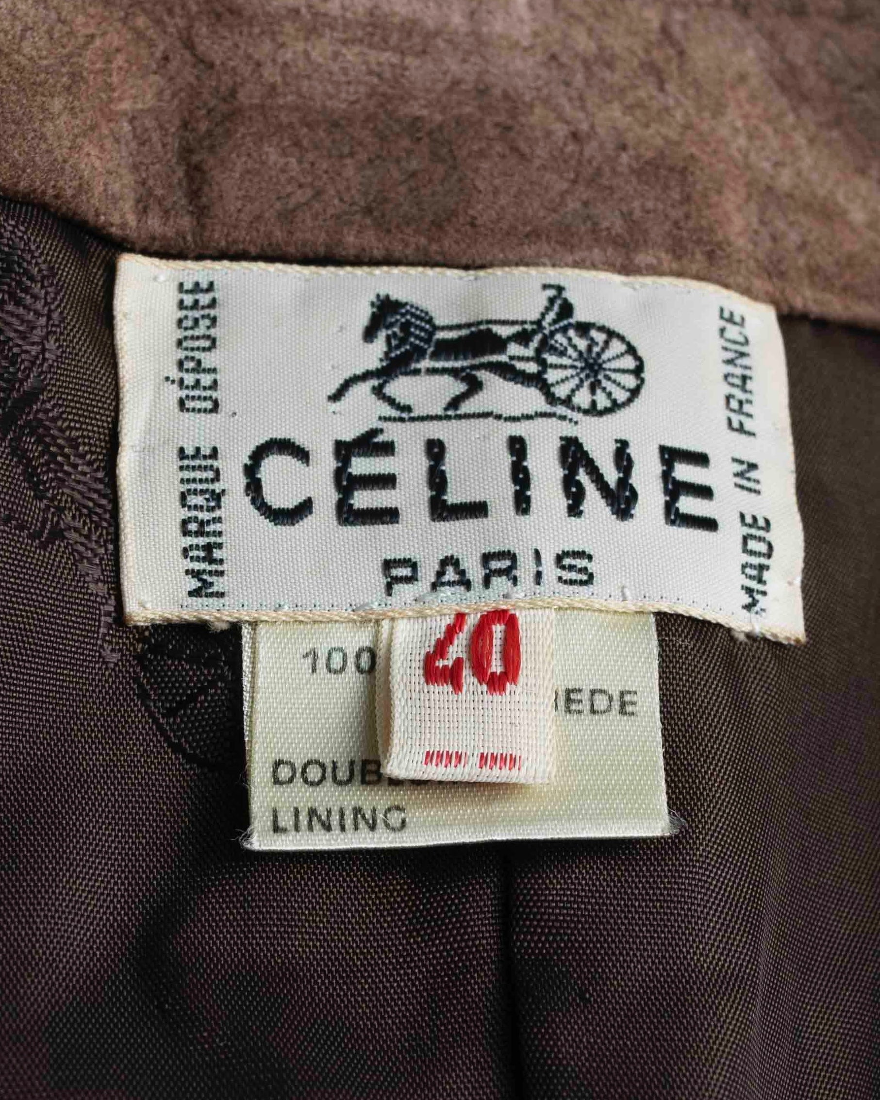 "CELINE" Horse tack motif metal fittings design suede vest