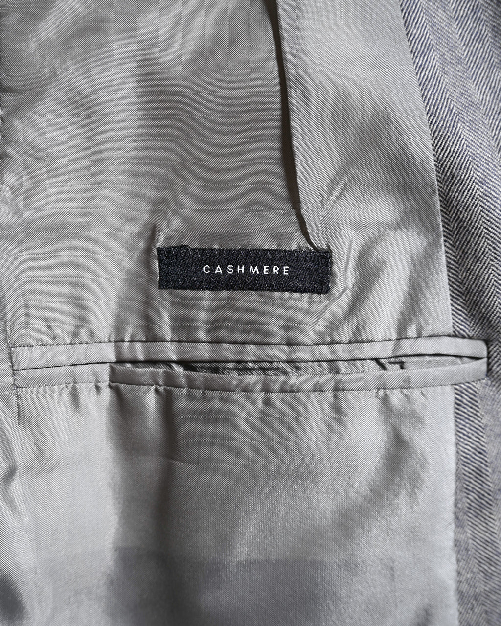 GIORGIO ARMANI/ Pure Cashmere Herringbone Oversized Tailored Jacket Gray