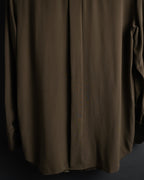 “HERMES” 2018-2024 Minimal band collar silk shirt