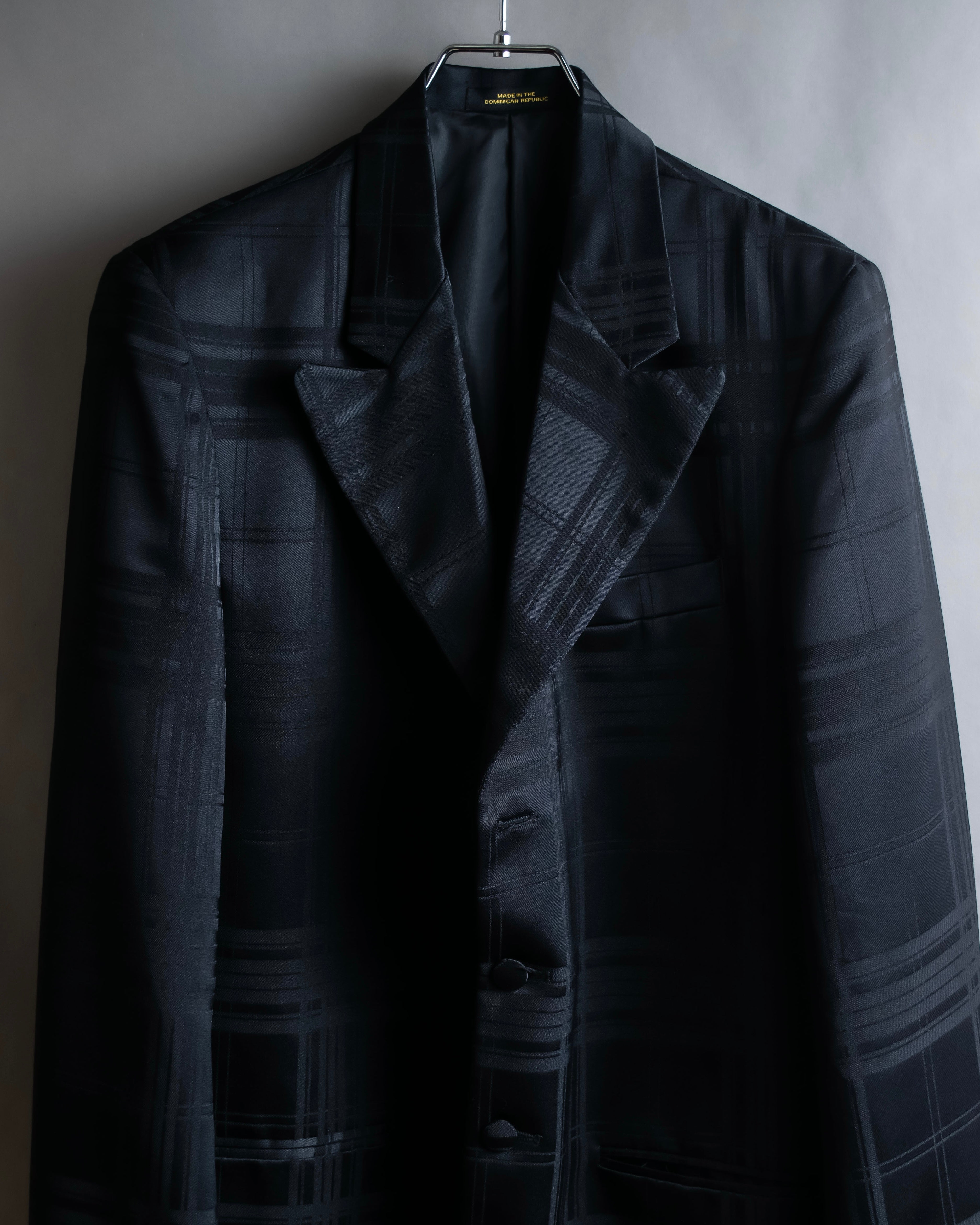 Vintage geometric check oversized tailored jacket