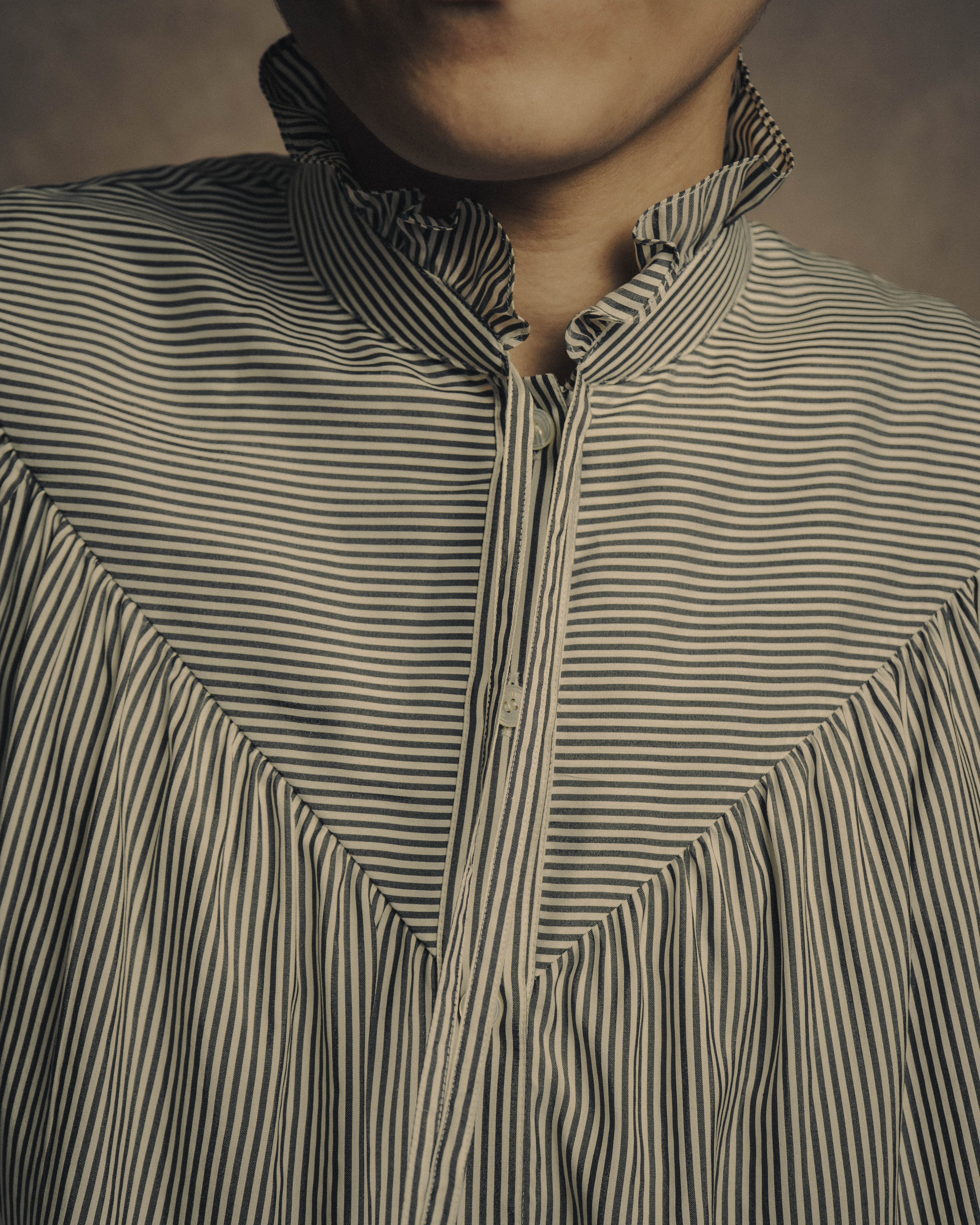 -SPECIAL- “CELINE” 2018’s silk striped ruffle bow blouse