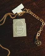 "Christian Dior" 70's-80's Sculptural leaf pendant necklace