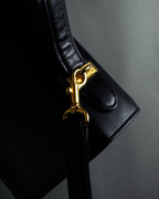 "JUNKO KOSHINO" Geometric motif design 2-way leather shoulder bag