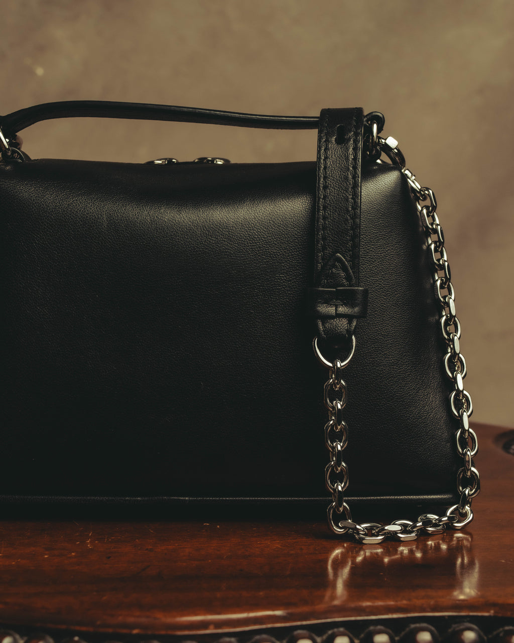 –SPECIAL– “Maison Margiela” 2024-25 Glam slam embroidered trapezoid leather bag