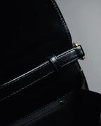 "GUCCI" 80’s-90’s crest-plaque leather shoulder bag