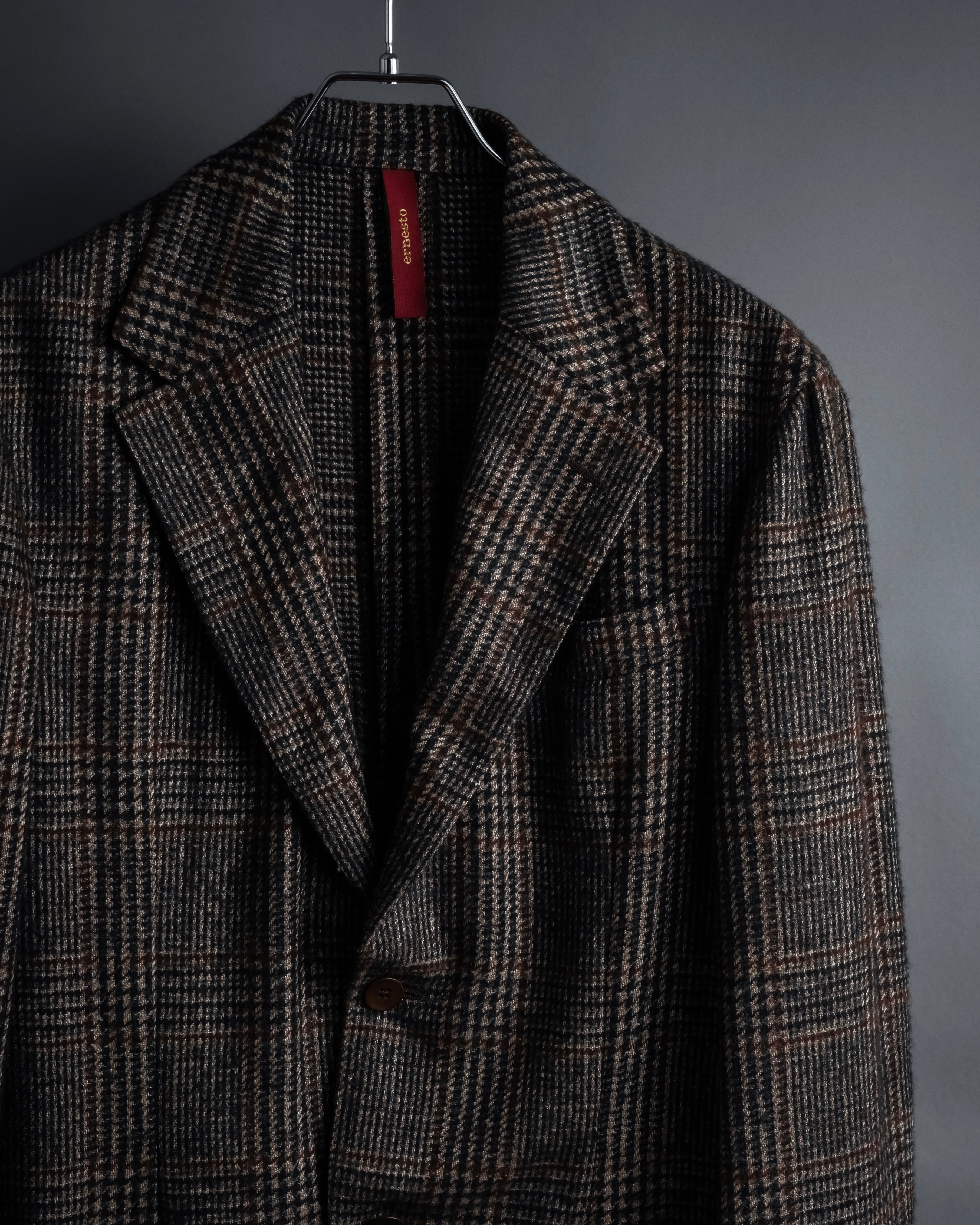 "Ernesto" Glen plaid flannel tailored jacket