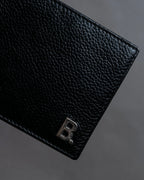"BALENCIAGA" Logo motif money clip bi-fold wallet
