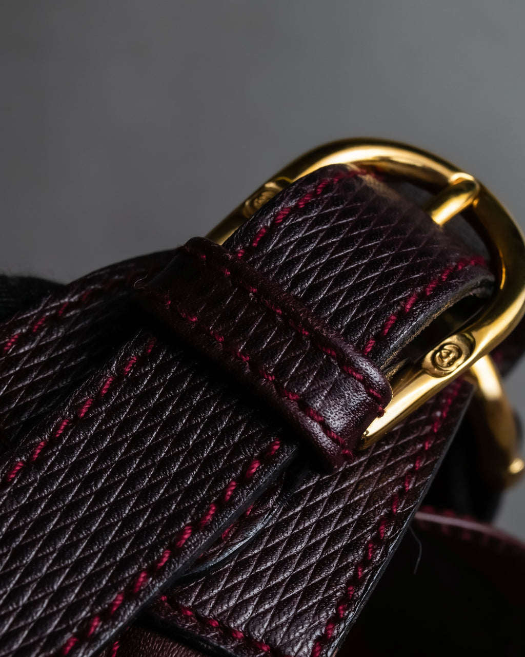 "GUCCI" Equus-derived bordeaux leather belt