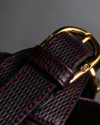 "GUCCI" Equus-derived bordeaux leather belt