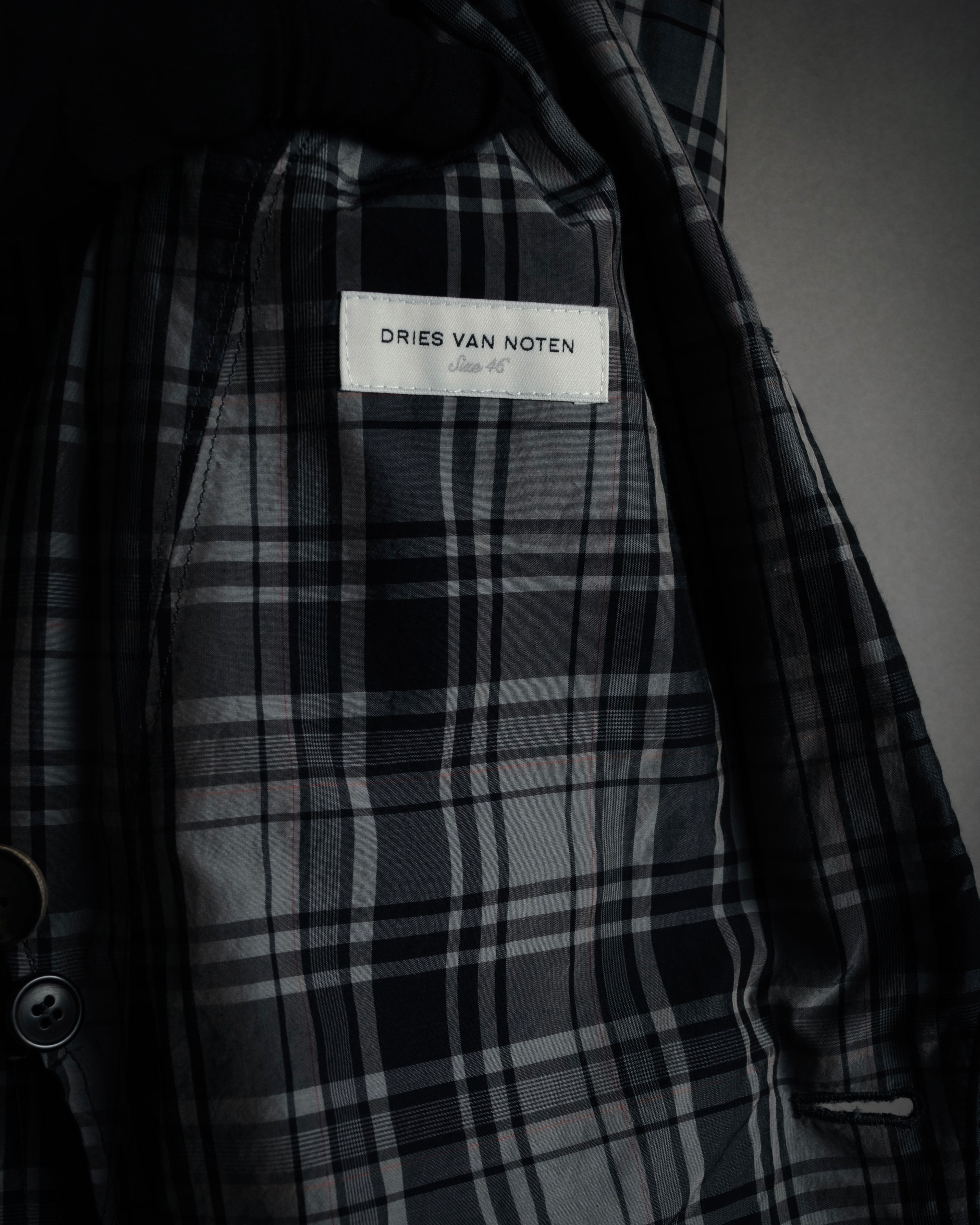 "DRIES VAN NOTEN" 2012-2018 lightweight madras check tailored jacket