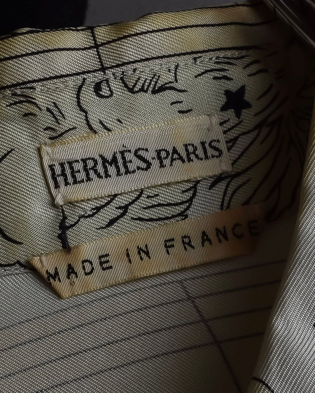 "HERMES" Margiela period Les Étoiles, Stars silk shirt