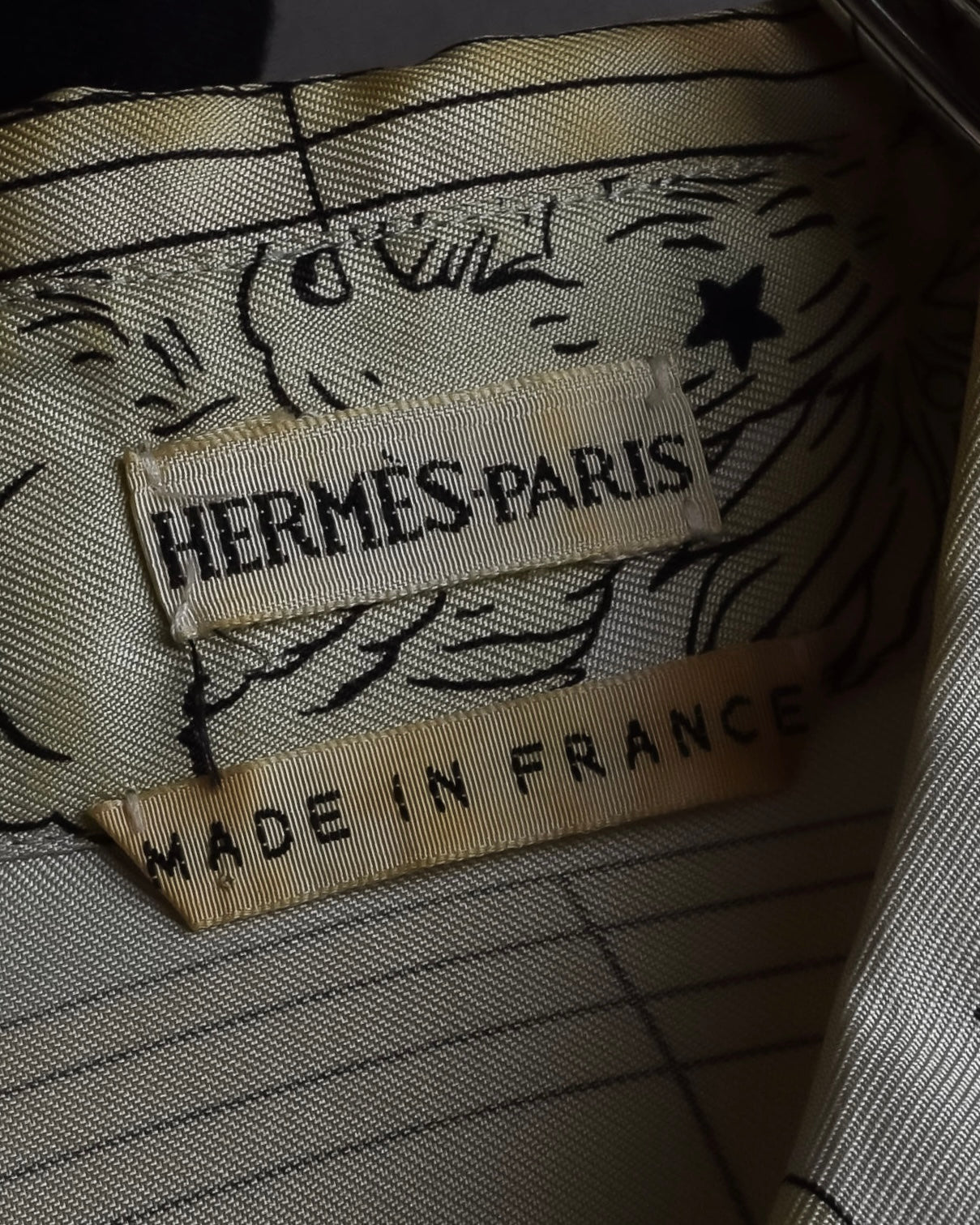 "HERMES" Margiela period Les Étoiles, Stars silk shirt