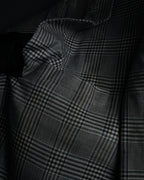 "HERMES" 90’s belvest silk wool linen peak lapel tailored jacket